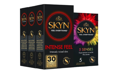 SKYN Intense Feel Latexfreie Kondome 30 Stk + GRATIS SKYN 5 Senses Latexfreie Kondome 5 Stk 
