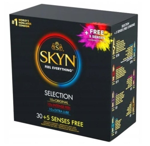 30 SKYN Selection Latexfreie Kondome, Original, Intense Feel + FREI Skyn 5 Senses